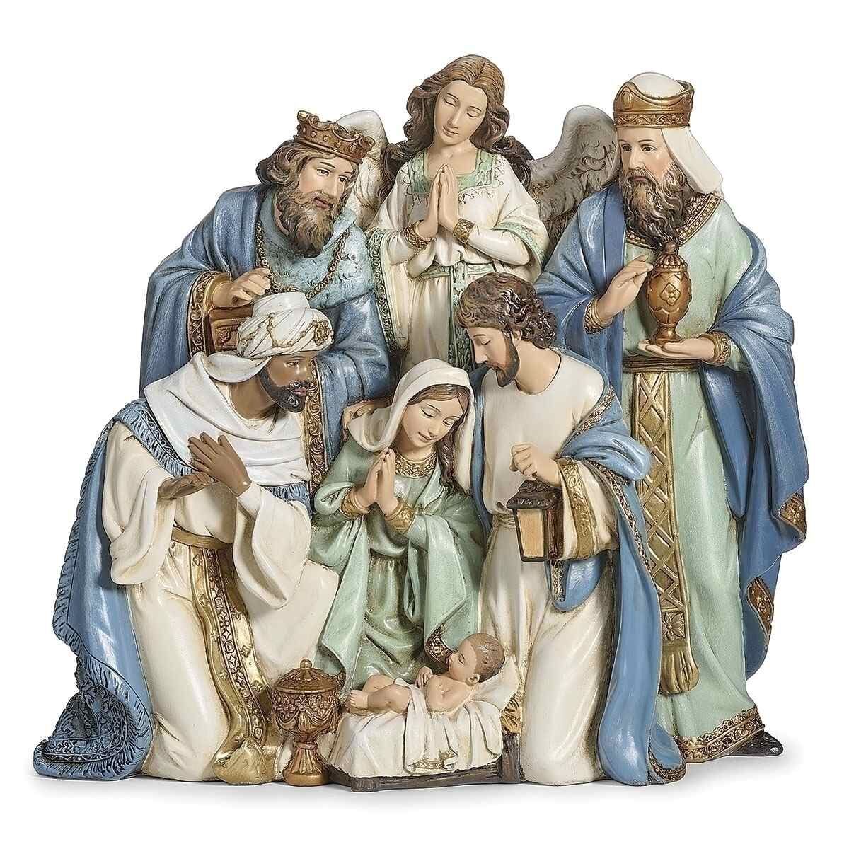 21.6cm/8.5" Adoration Of The Christ Child Nativity Scene