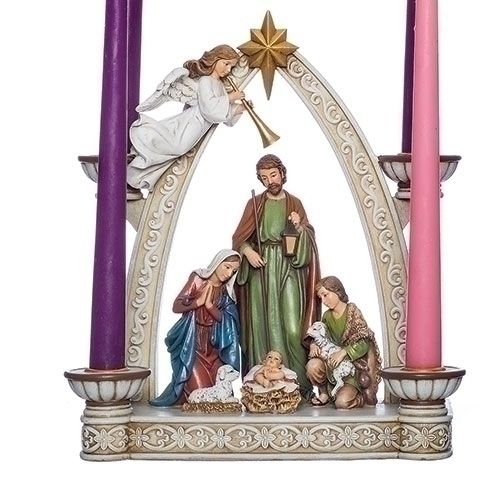 26cm/10.25" Advent Holy Family Arch Candleholder