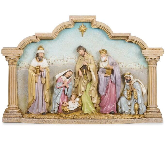 19cm/7.5" Standing Pillared Nativity Scene