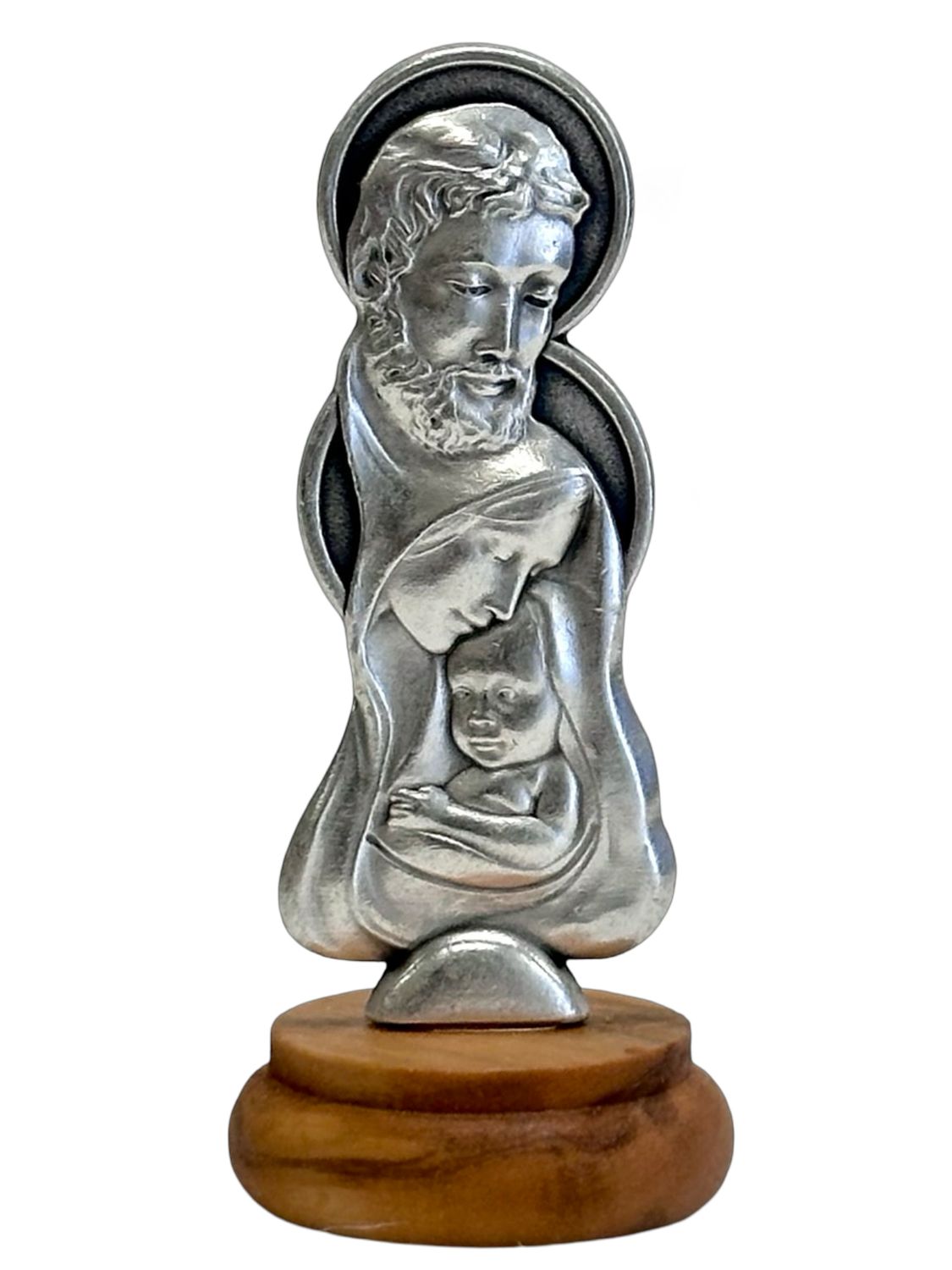 Mini Statues with Wood Base, Style: Holy Family - 5.4cm