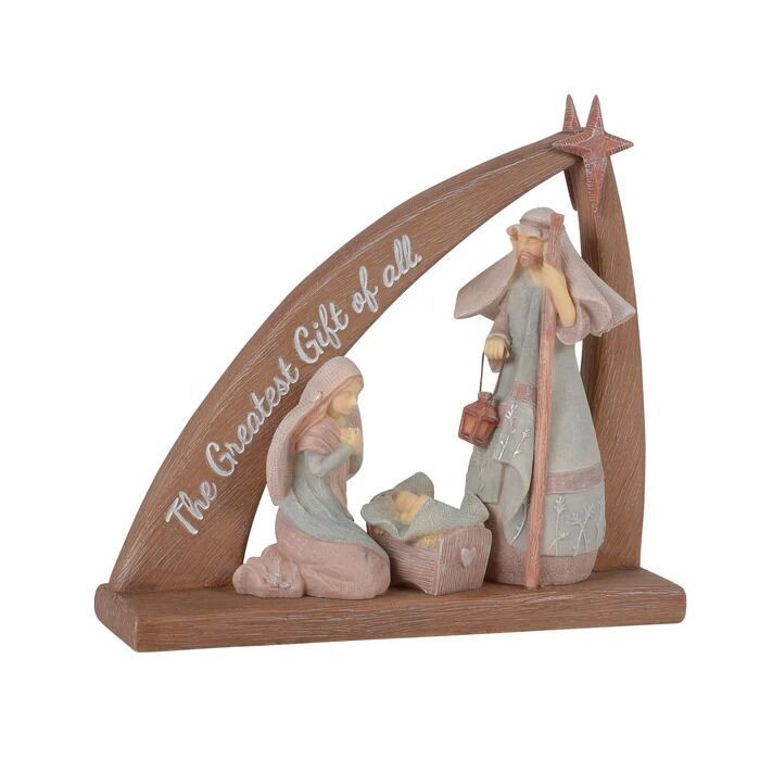 16.5cm/6.5" Nativity Creche with Star