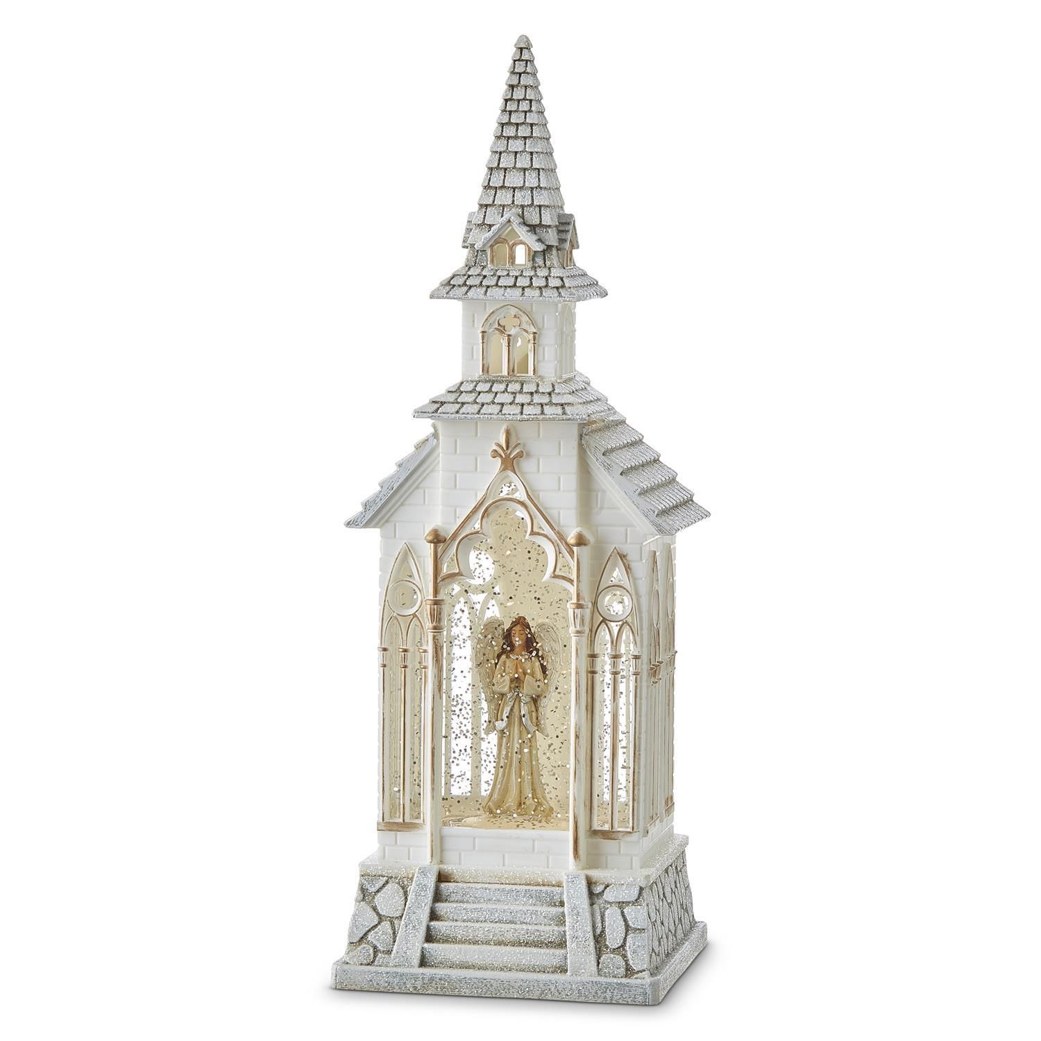 33cm/13" Angel Lit Water Church