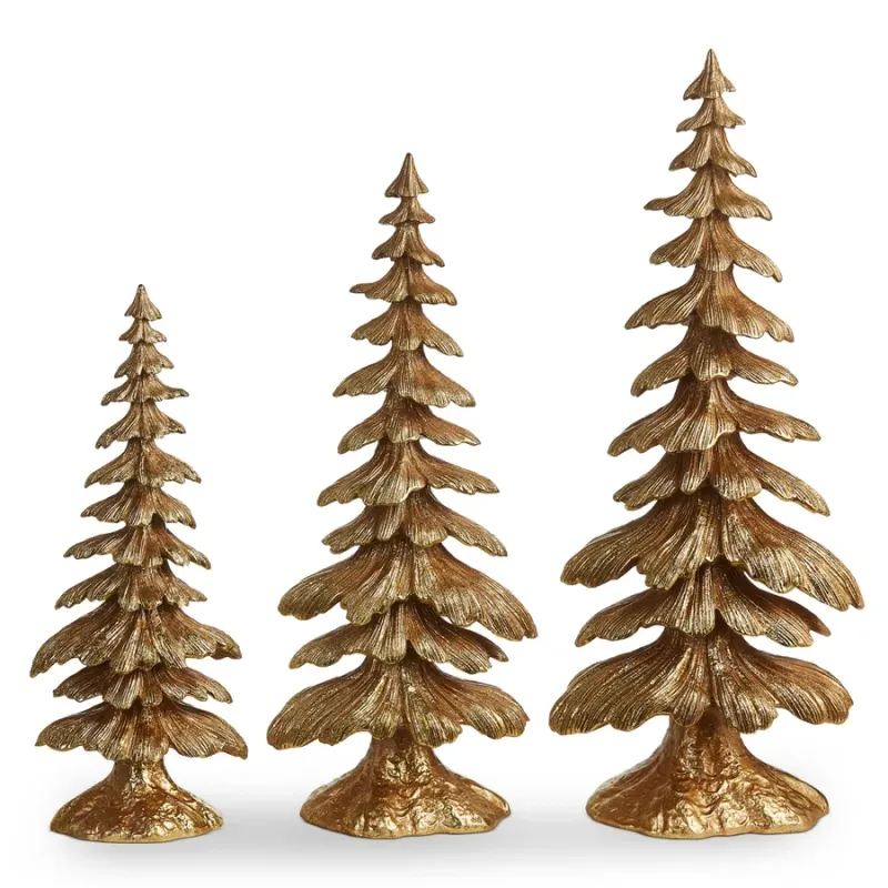20" Layered Trees Gold (Set of 3)
