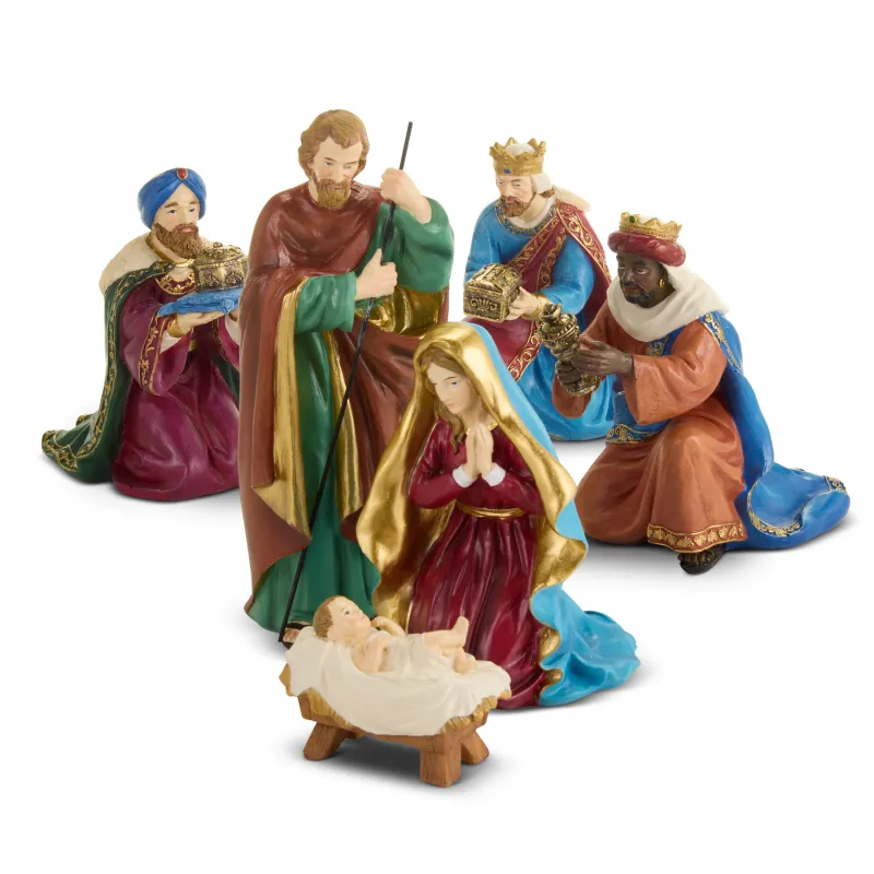 S/6 10" Nativity Jewel Tone
