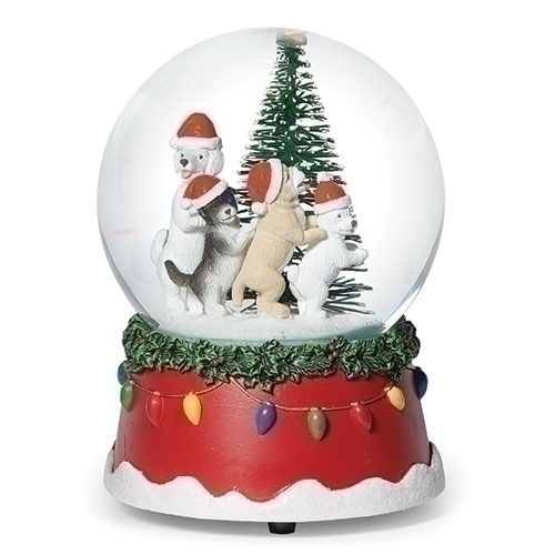 14.5cm/5.75" Musical Dogs Dance by Tree 100mm Dome