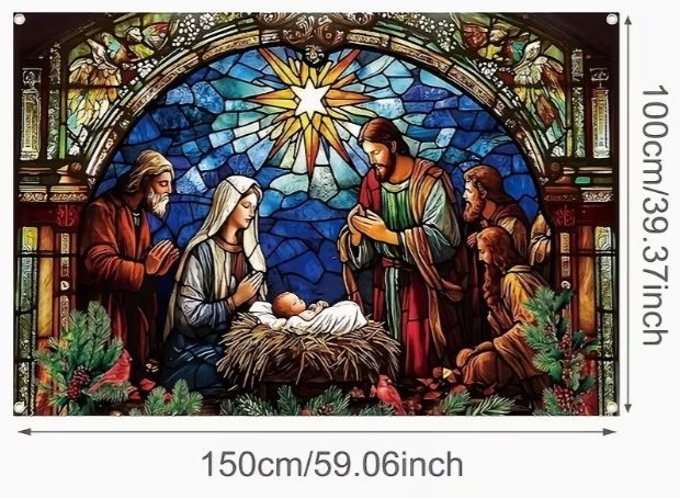 Nativity Backdrop - 150 X 100CM Polyester
