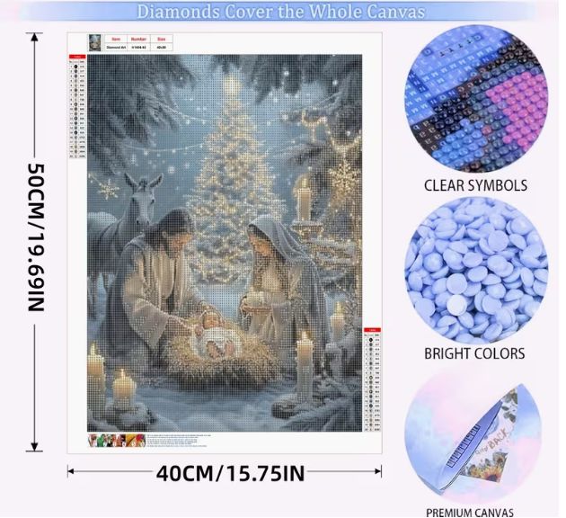 40x50cm Nativity Diamond Art