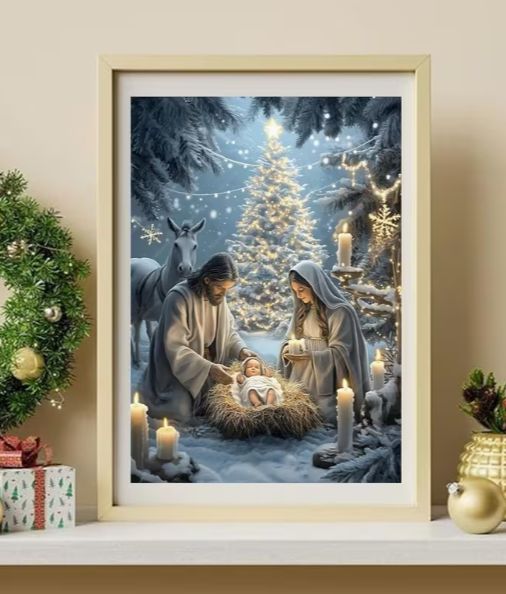 40x50cm Nativity Diamond Art