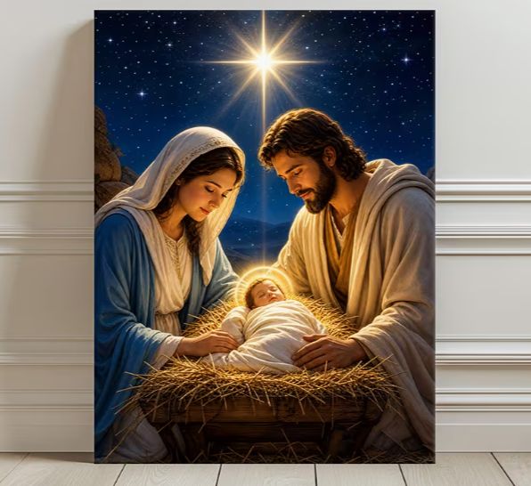 Nativity Canvas, Size &amp; Style: 30x40cm