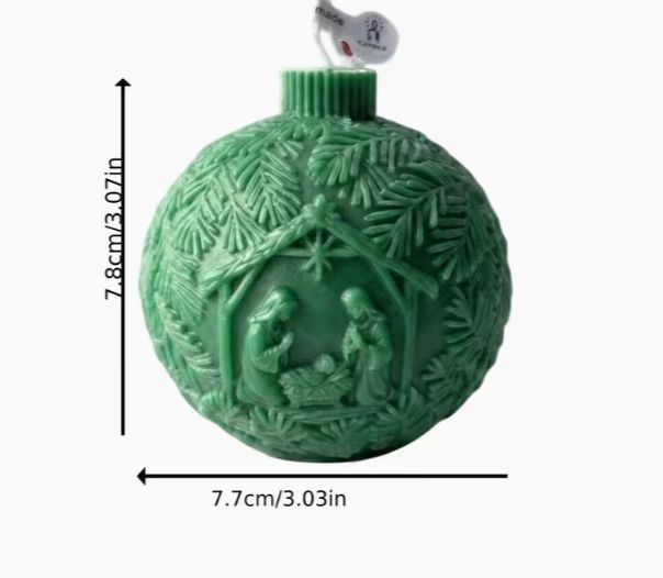 Holy Family Spherical Scented Candle - Red/Green