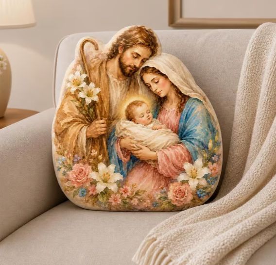 Holy Family Shaped Nativity Stuffed Pillow 40cm