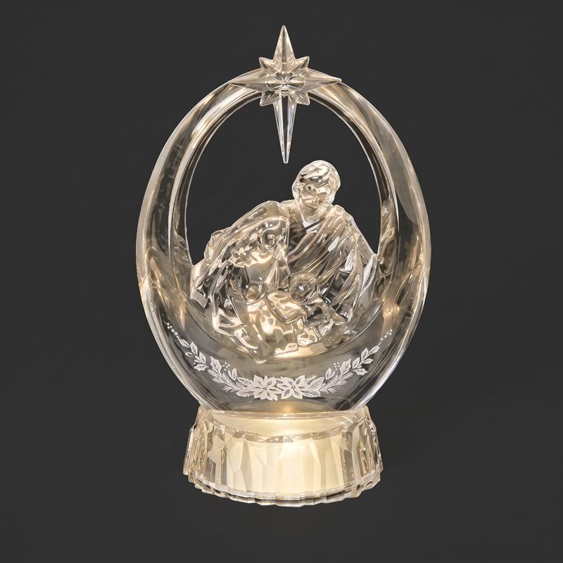 9.5-inch Lighted Holy Family Oval with Star of Bethlehem