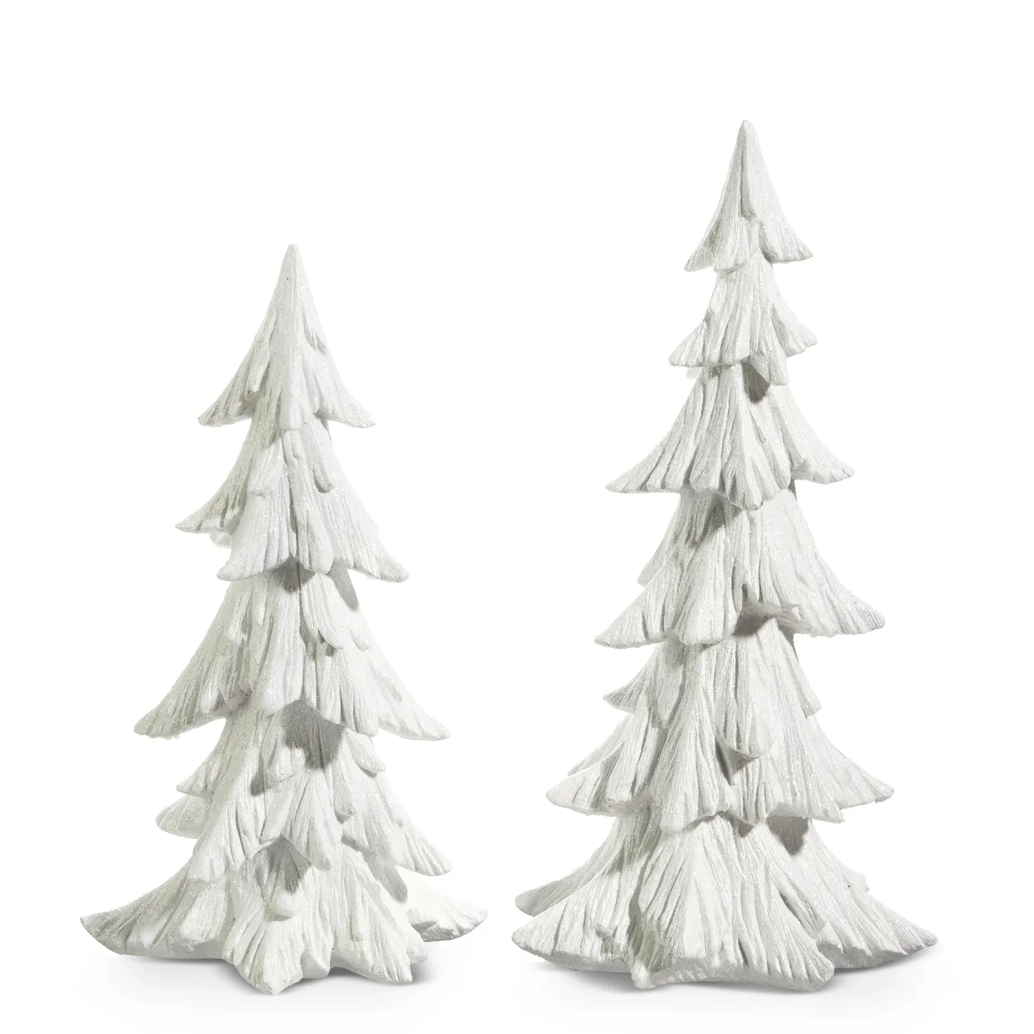 Set of 2 21" Carved Trees White
