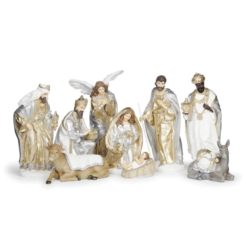 12" Nativity Gold/Silver (Set of 9)