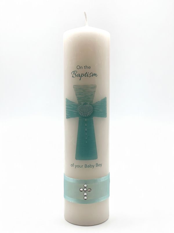 Baptism Candle - Blue
