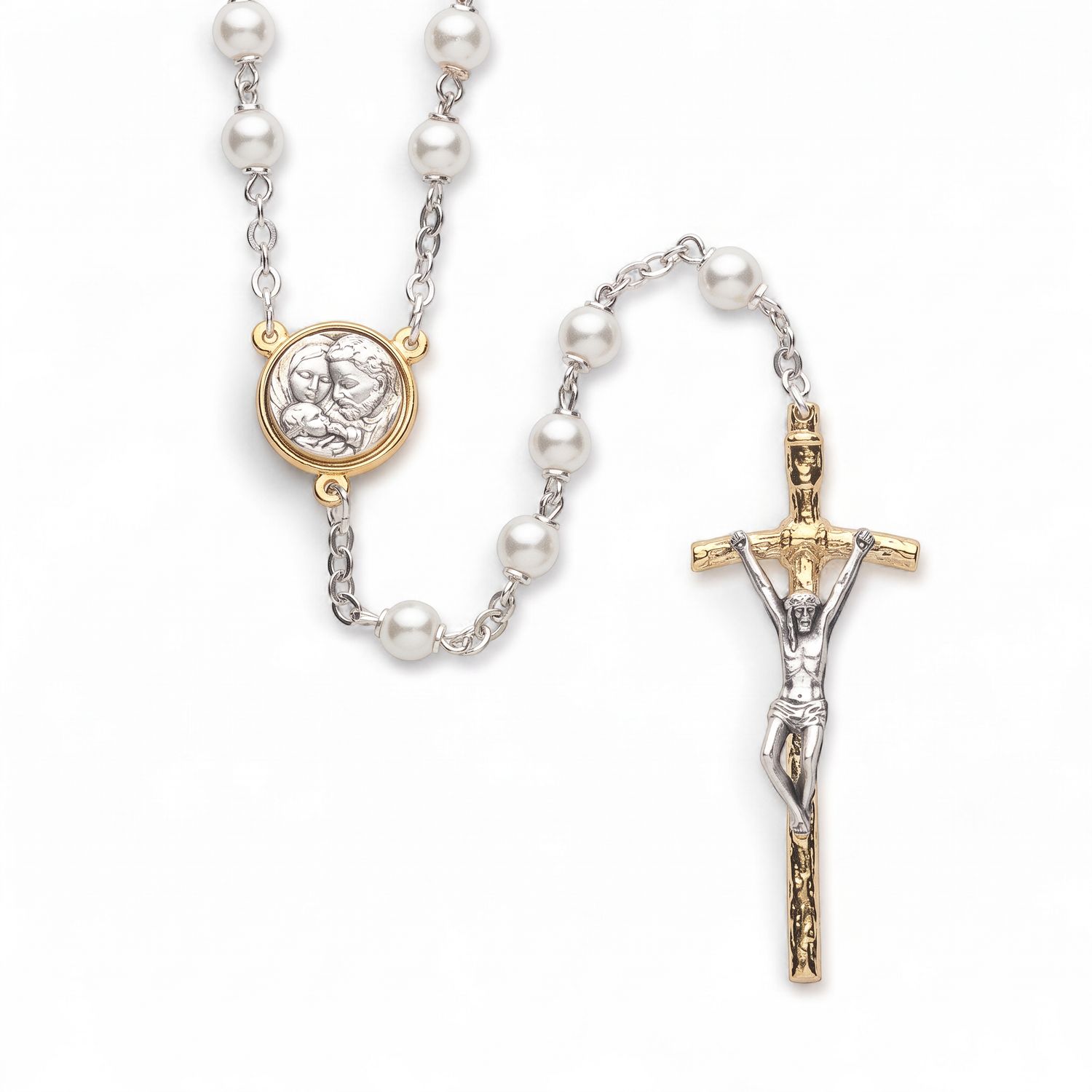 56cm/22" Holy Family Rosary Glass Beads