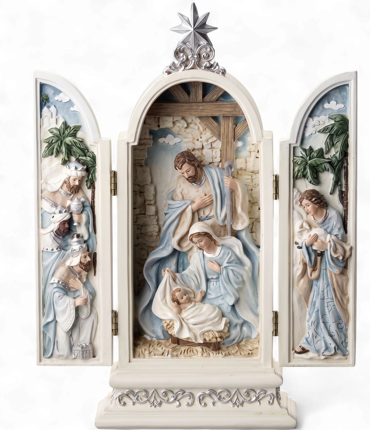 30.5cm/12" Blue Nativity Triptych