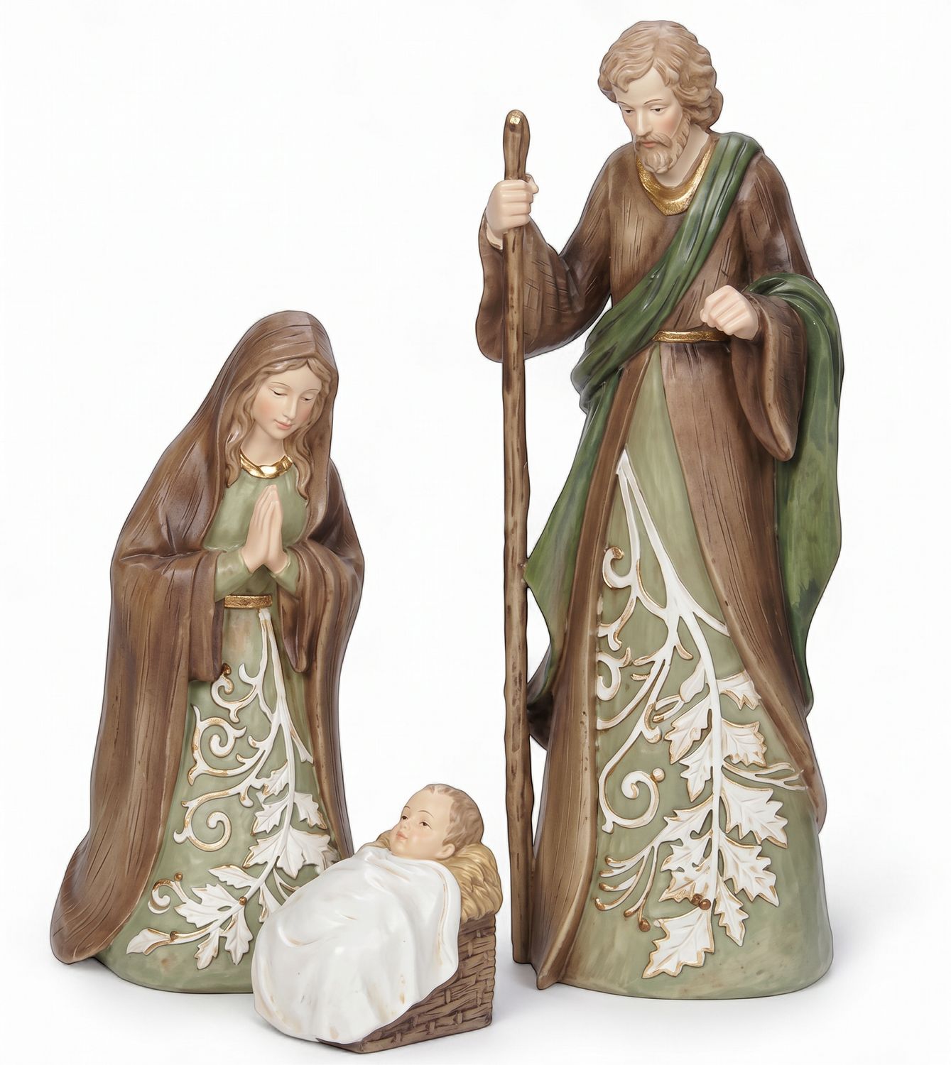 22.8cm/9" Green Nativity With Leaf (S/3)