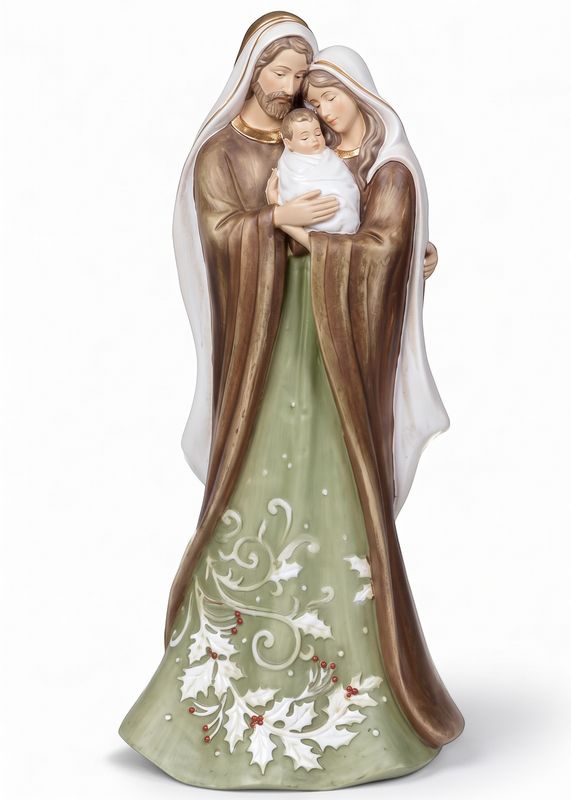 25.4cm/10" Holy Family Green/Brown with Leaf