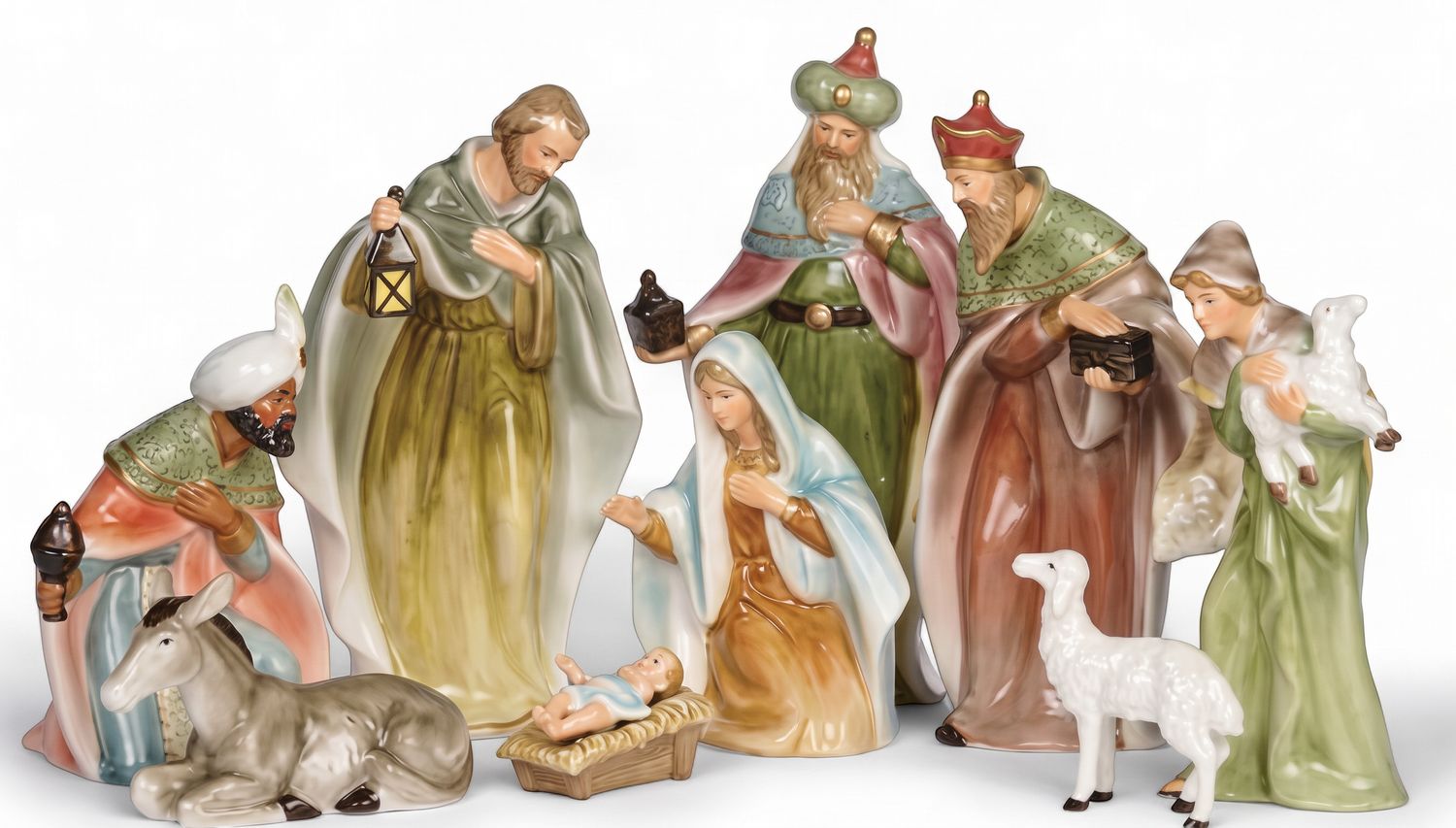 20.3cm/8" Watercolour Nativity (S/9)