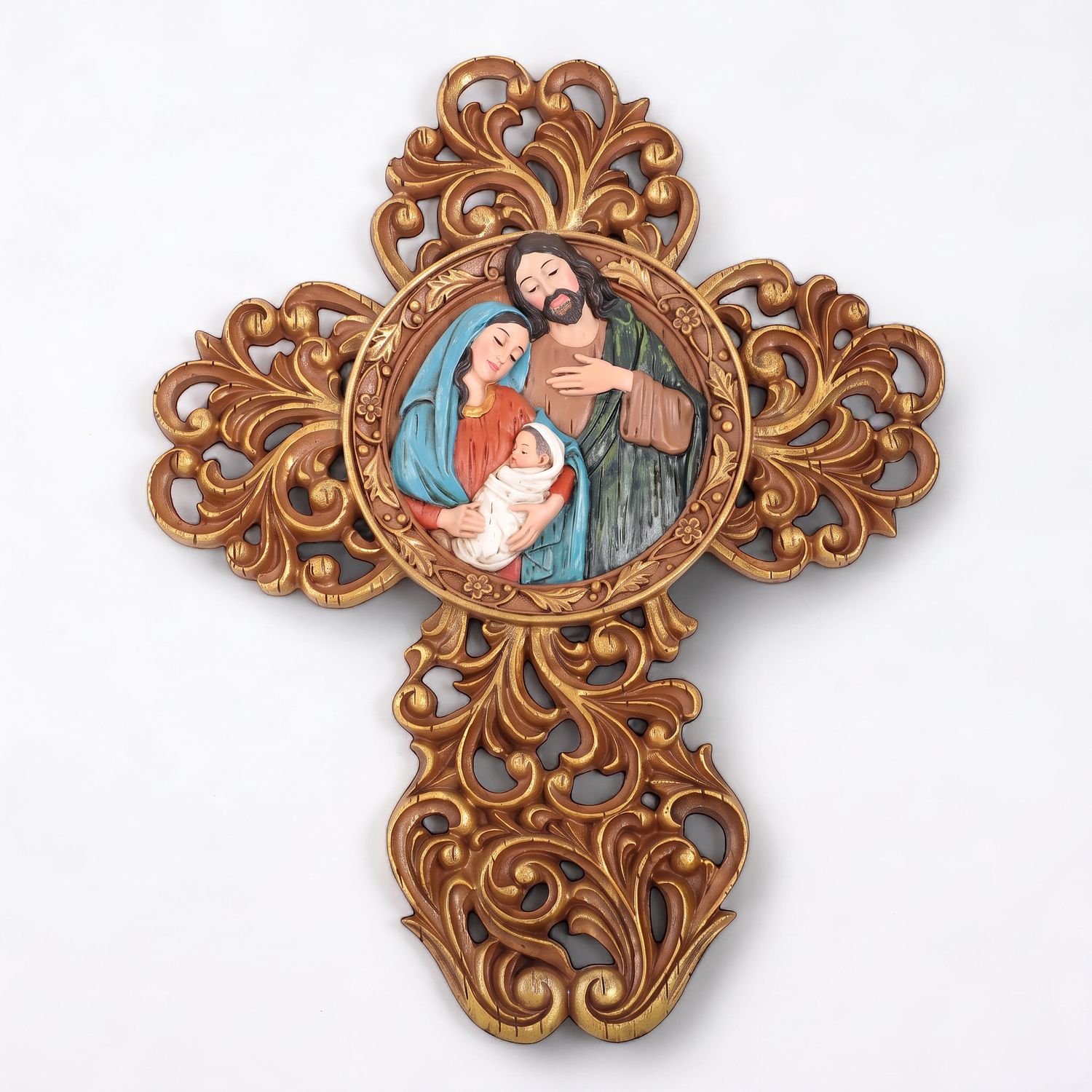 Holy Family Decorative Cross 23.5cm