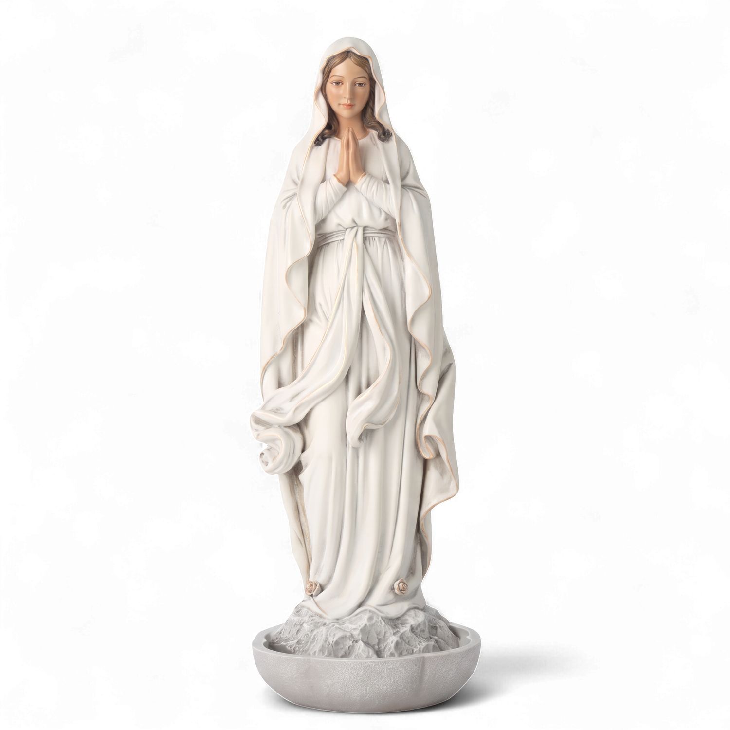 Our Lady of Lourdes &amp; Rosary holder 17cm