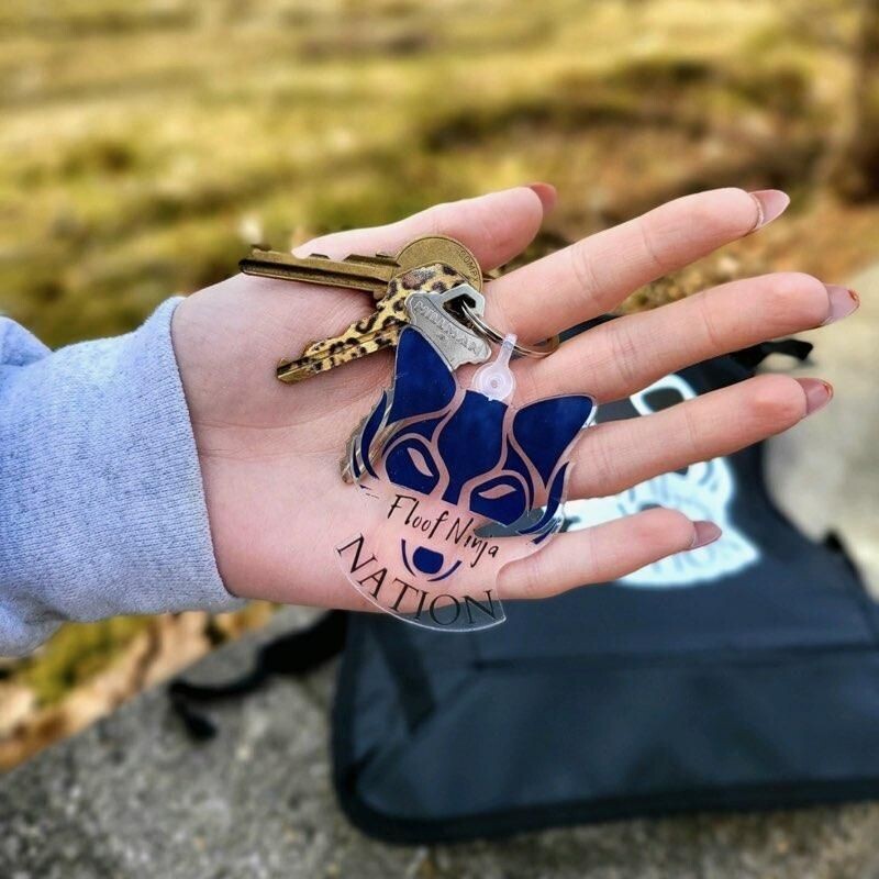 Floof Ninja Nation Clear Acrylic Keychain
