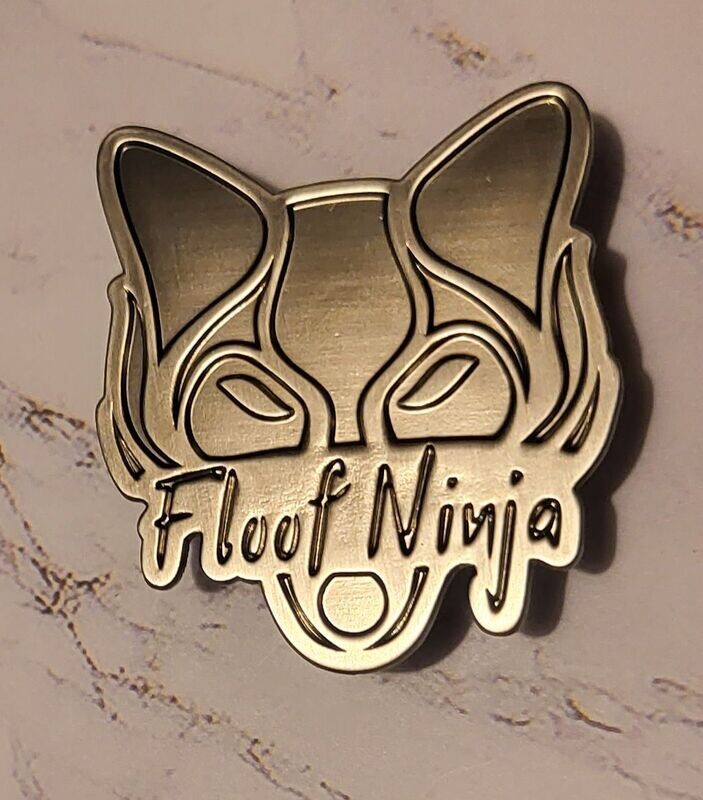 Floof Ninja Antique Metal Pin - Large