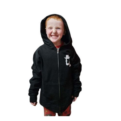 Youth Full-Zip Hooded Sweatshirt - Black