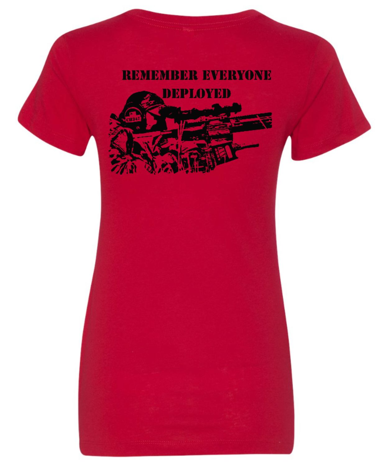 Remember Everyone Deployed Ladies' Fittted T-shirt, Size: Small