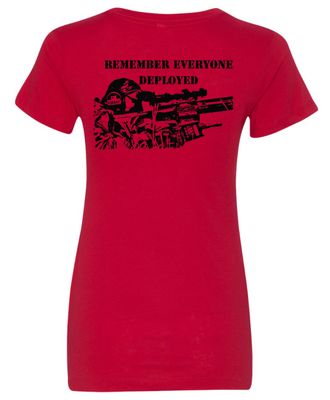 Remember Everyone Deployed Ladies' Fittted T-shirt