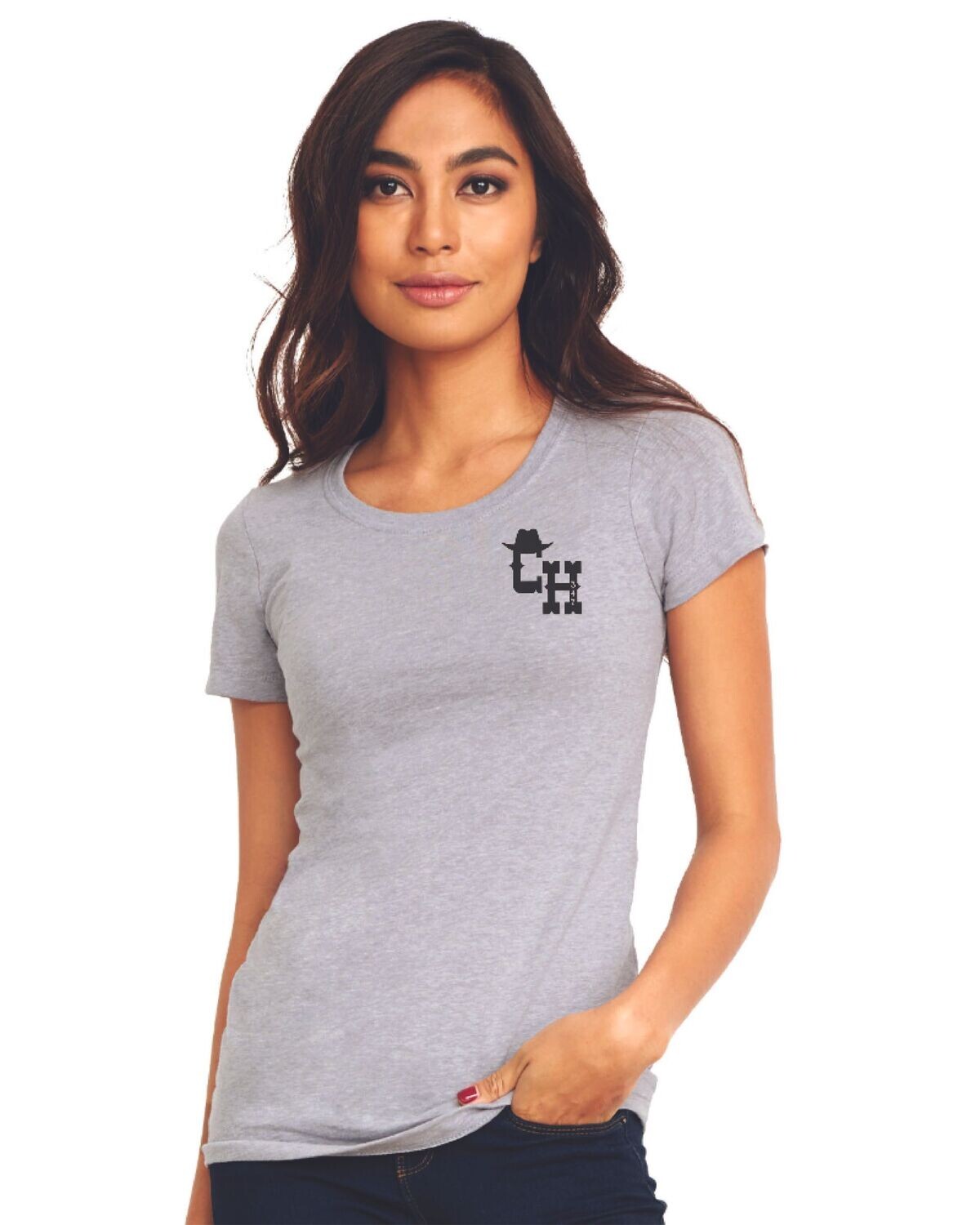 Floof Ninja - Next Level Apparel Ladies' Ideal Fitted T-shirt - Heather Grey