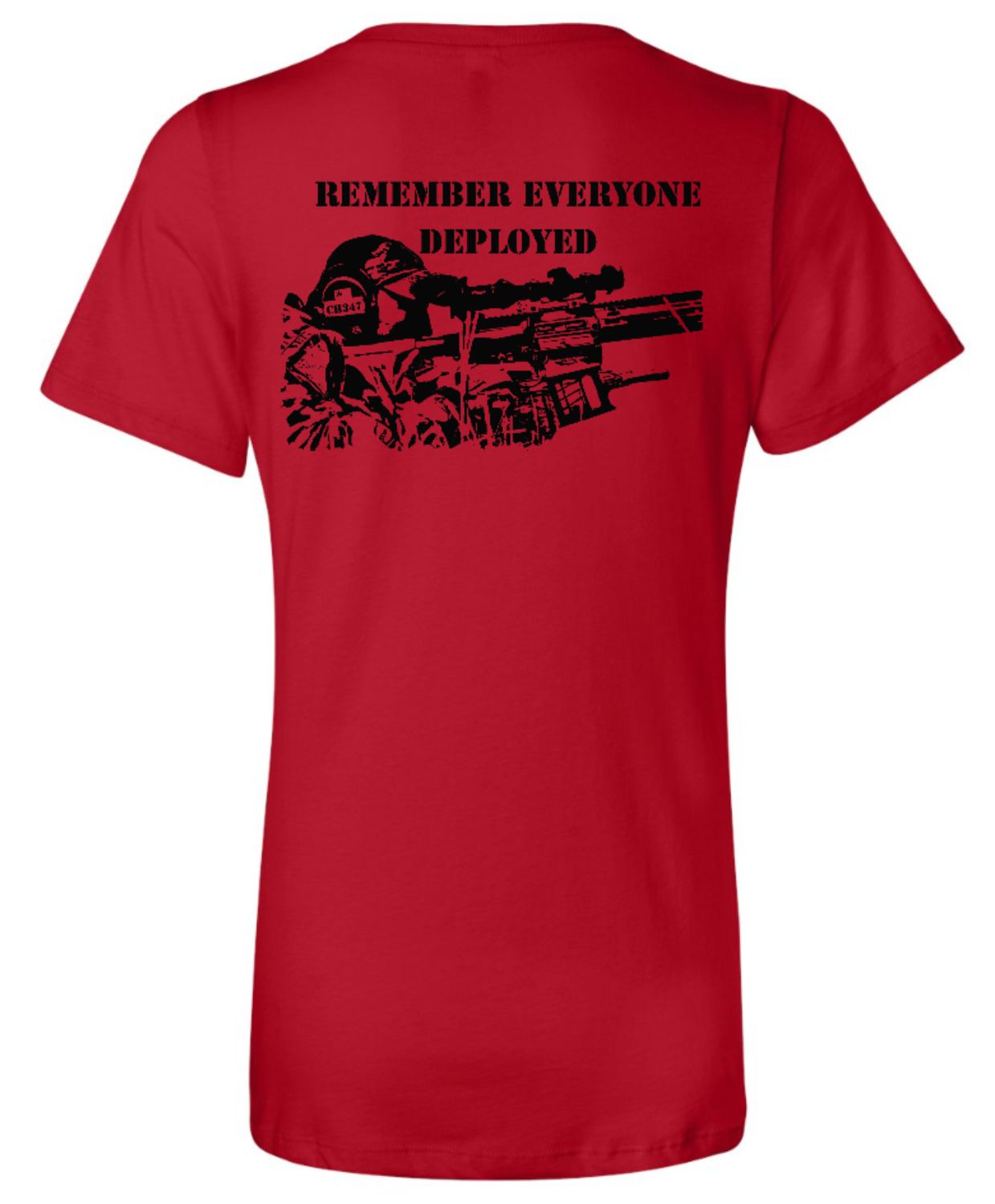Remember Everyone Deployed Ladies' V-Neck Relaxed Fit Cotton T-shirt