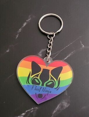 Garrett's Gear Acrylic Rainbow Heart Keychain