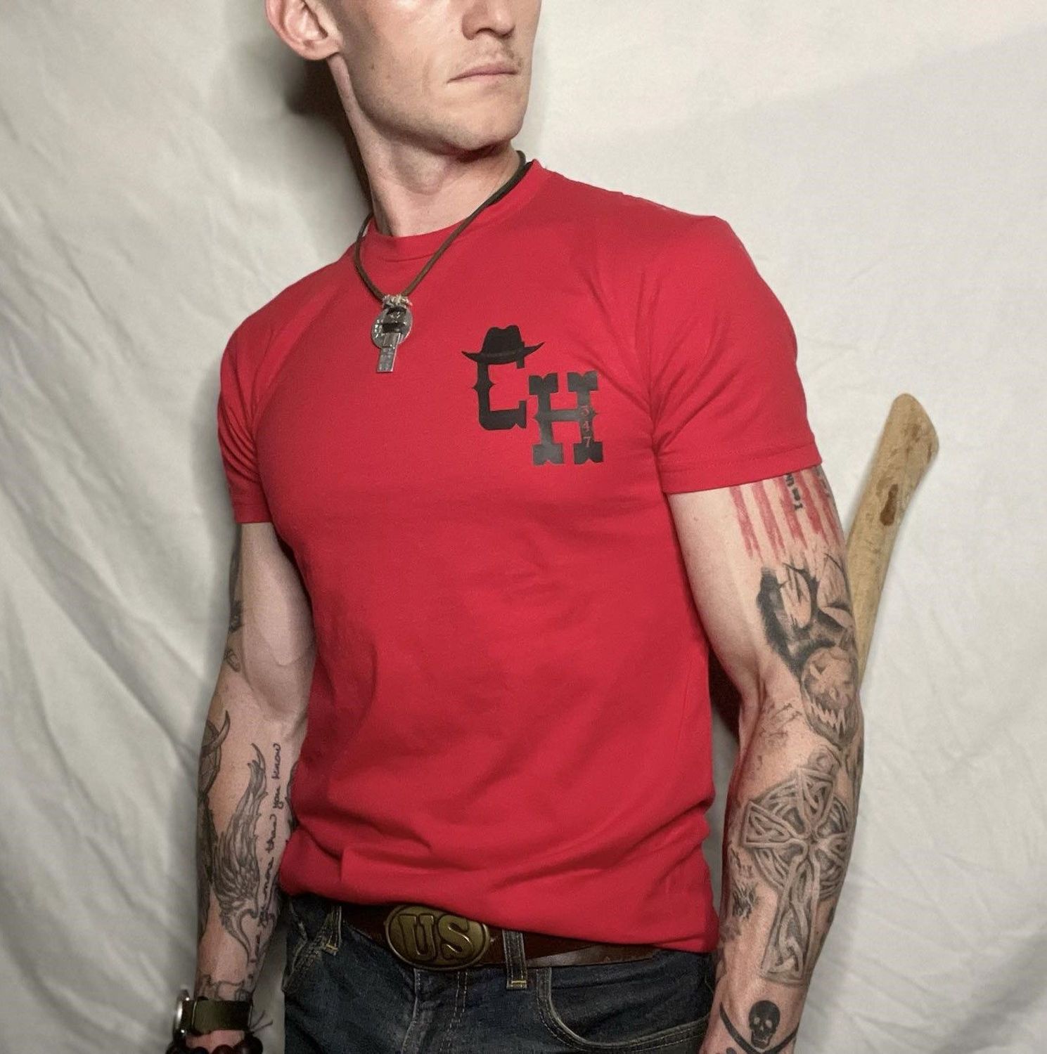 Floof Ninja Unisex Cotton T-shirt - Fire Fighter Red