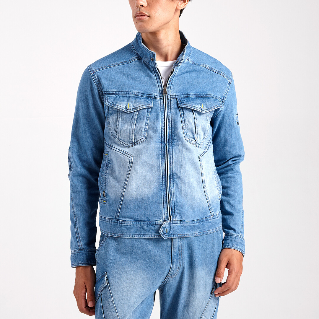8960-554 Denim Bellows Riders Jacket