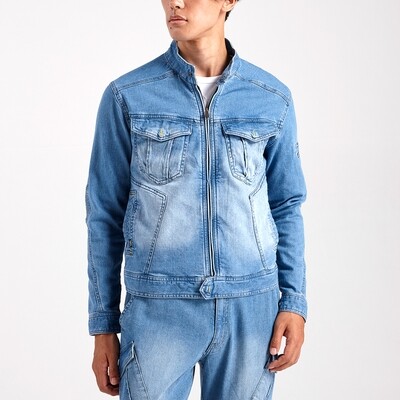 8960-554 Denim Bellows Riders Jacket