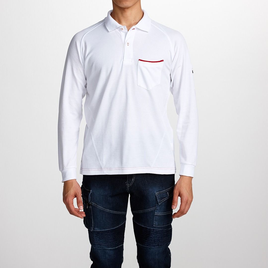 5960-614 TORAICHI Red Selvage Long-Sleeve Polo Shirt