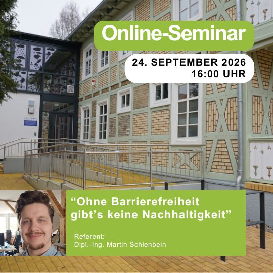 Ohne Barrierefreiheit gibt’s keine Nachhaltigkeit | 24.09.206 | 16:00 Uhr | 90 min
