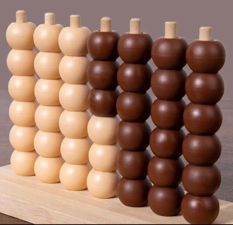 Wooden 42-piece Four Connect Chess (4-in-a-Row Game)