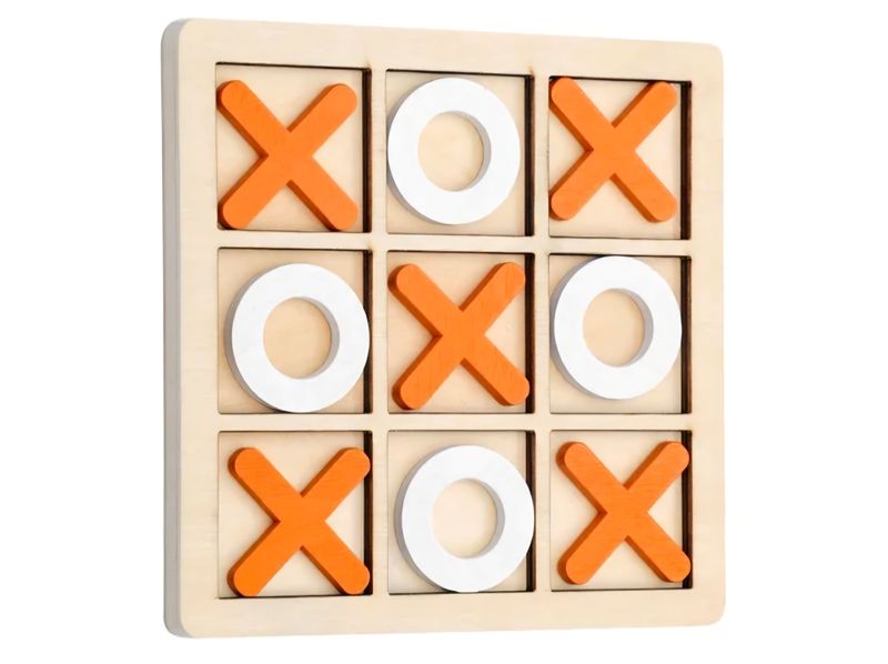 Wooden 9-Grid Xo Tic-Tac-Toe Board
