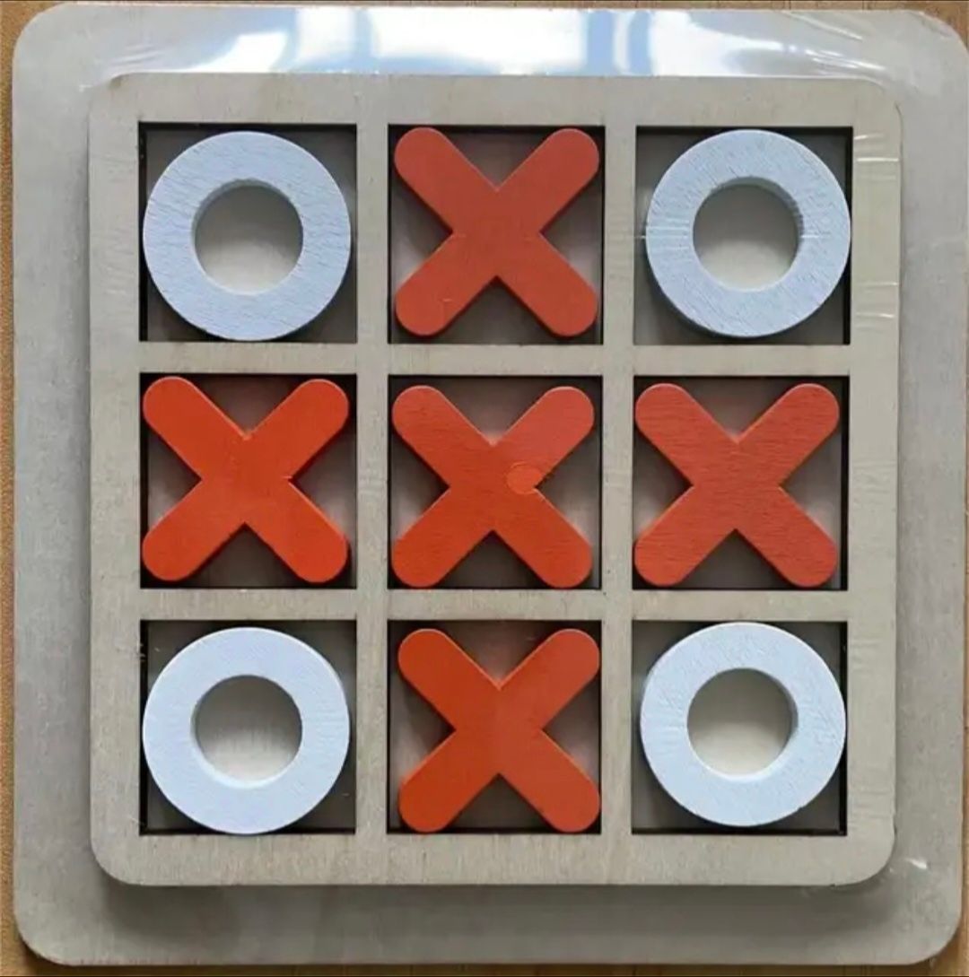 Wooden 9-Grid Xo Tic-Tac-Toe Board