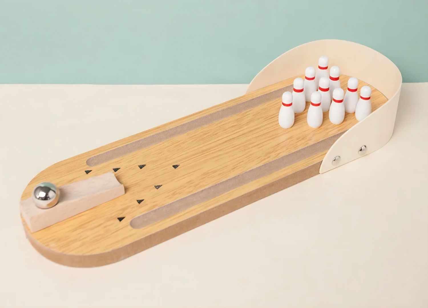 Miniature Wooden Bowling Game