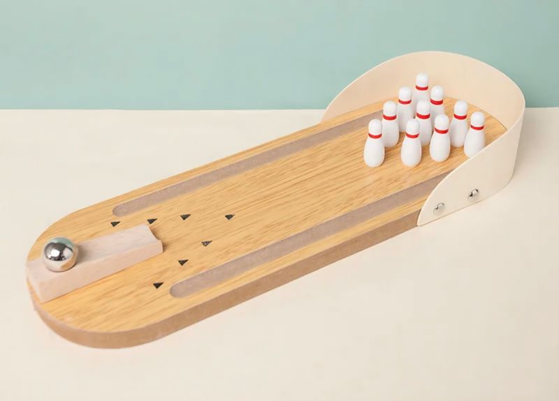Miniature Wooden Bowling Game