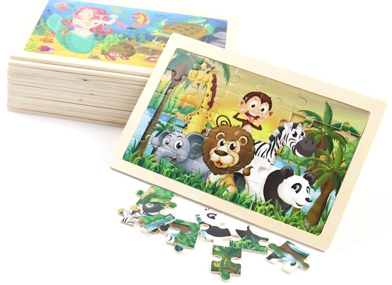 4-puzzle Set - (30-piece wooden puzzle)