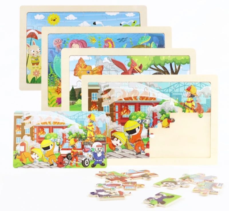 4-puzzle Set - (30-piece wooden puzzle)