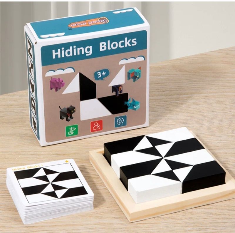 Wooden 3D Hiding Block Puzzle Toy