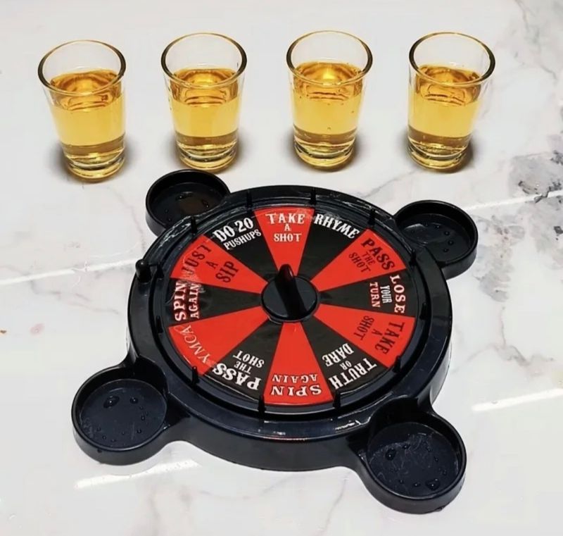 Spin-the-wheel drinking game