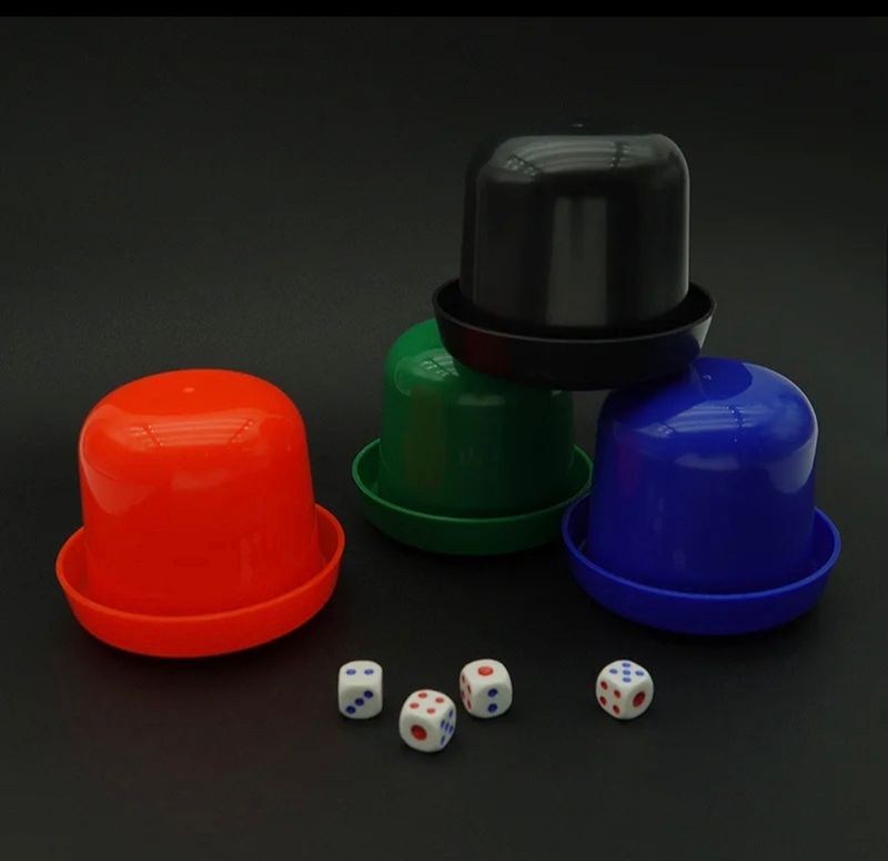 Dice Shaker Cup Game Set with Dice (Assorted Colors)