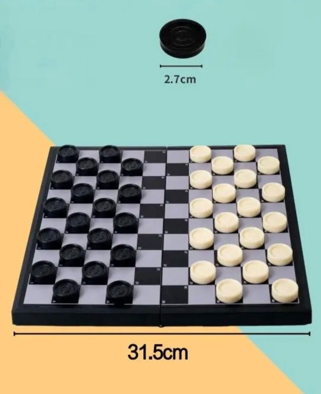Portable Magnetic Checkers/ Draughts game